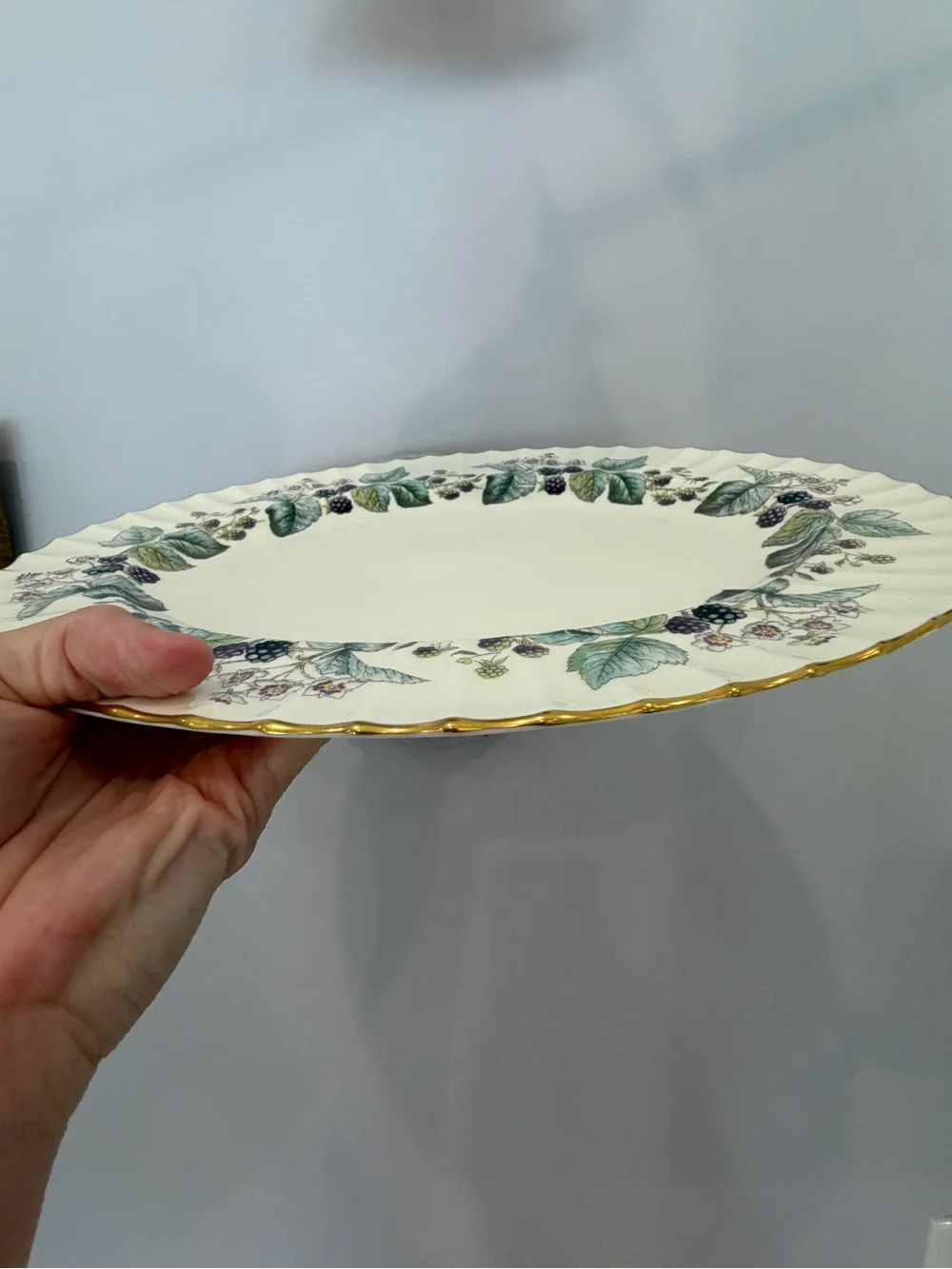 Vintage Royal Worcester oval serving platter fruits berries